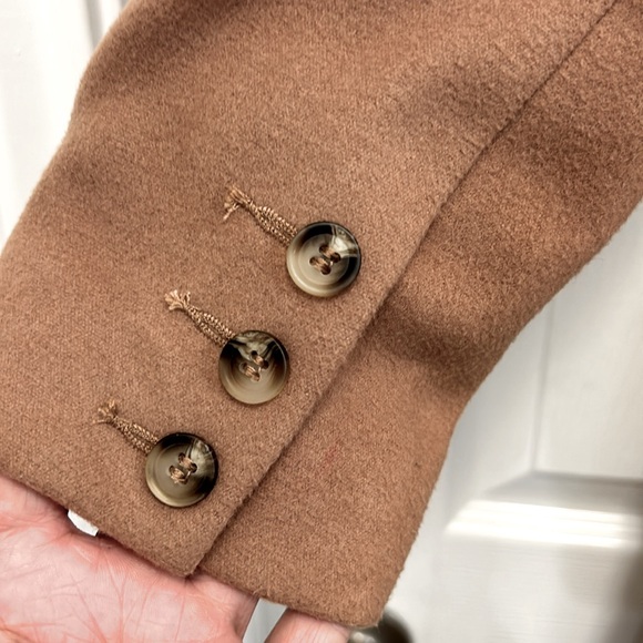 TopShop Camel Peacoat Trench Double Breasted Women Fall Winter Midi Pockets Sz 2 - Picture 7 of 13